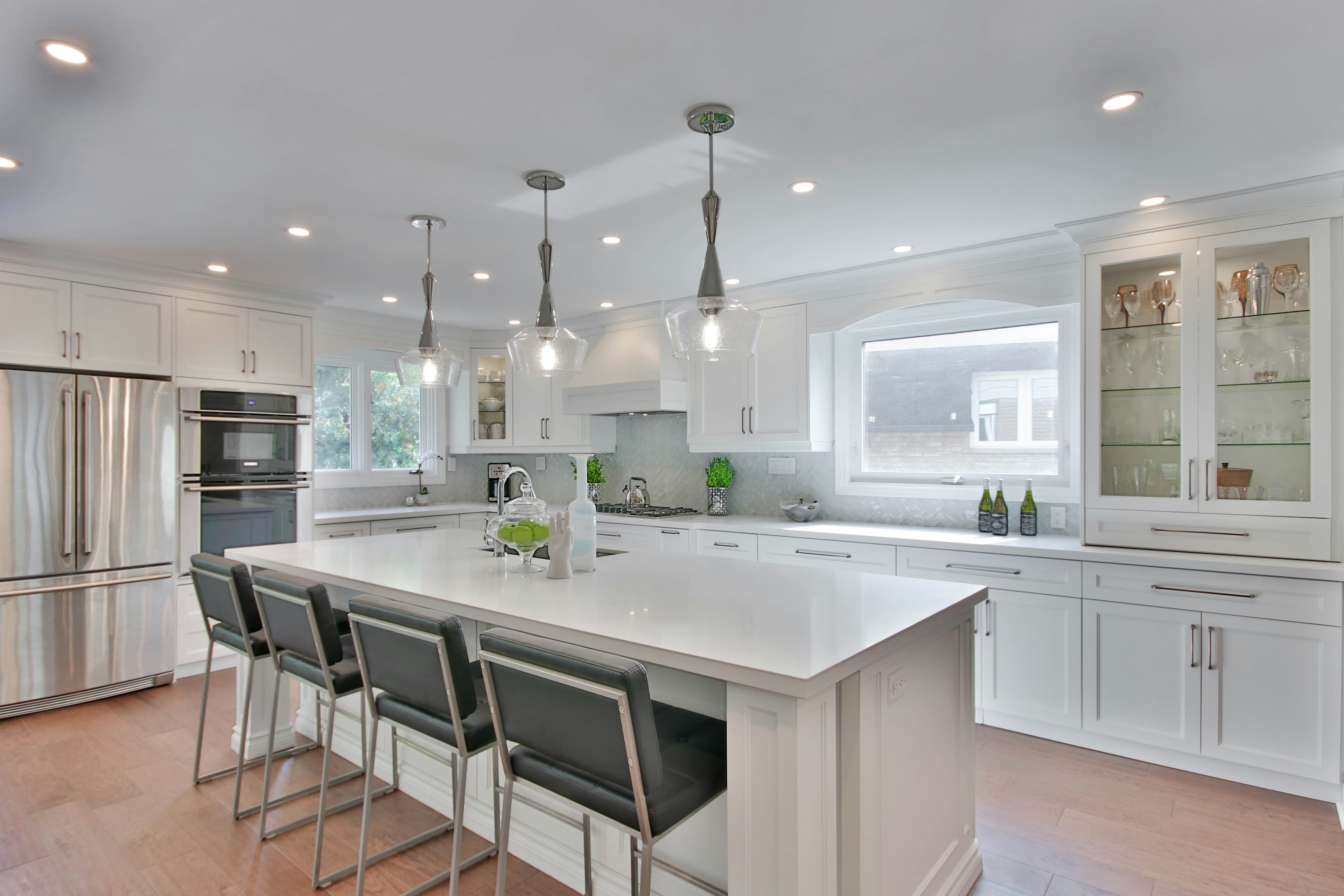 Modern desert kitchen with oak cabinetry